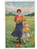 Münchener Kunst Frauen Mädchen Kinder Poststempel1 1921