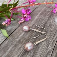 Echtsilber 925 Ohrstecker echte Perle Rosa 💕