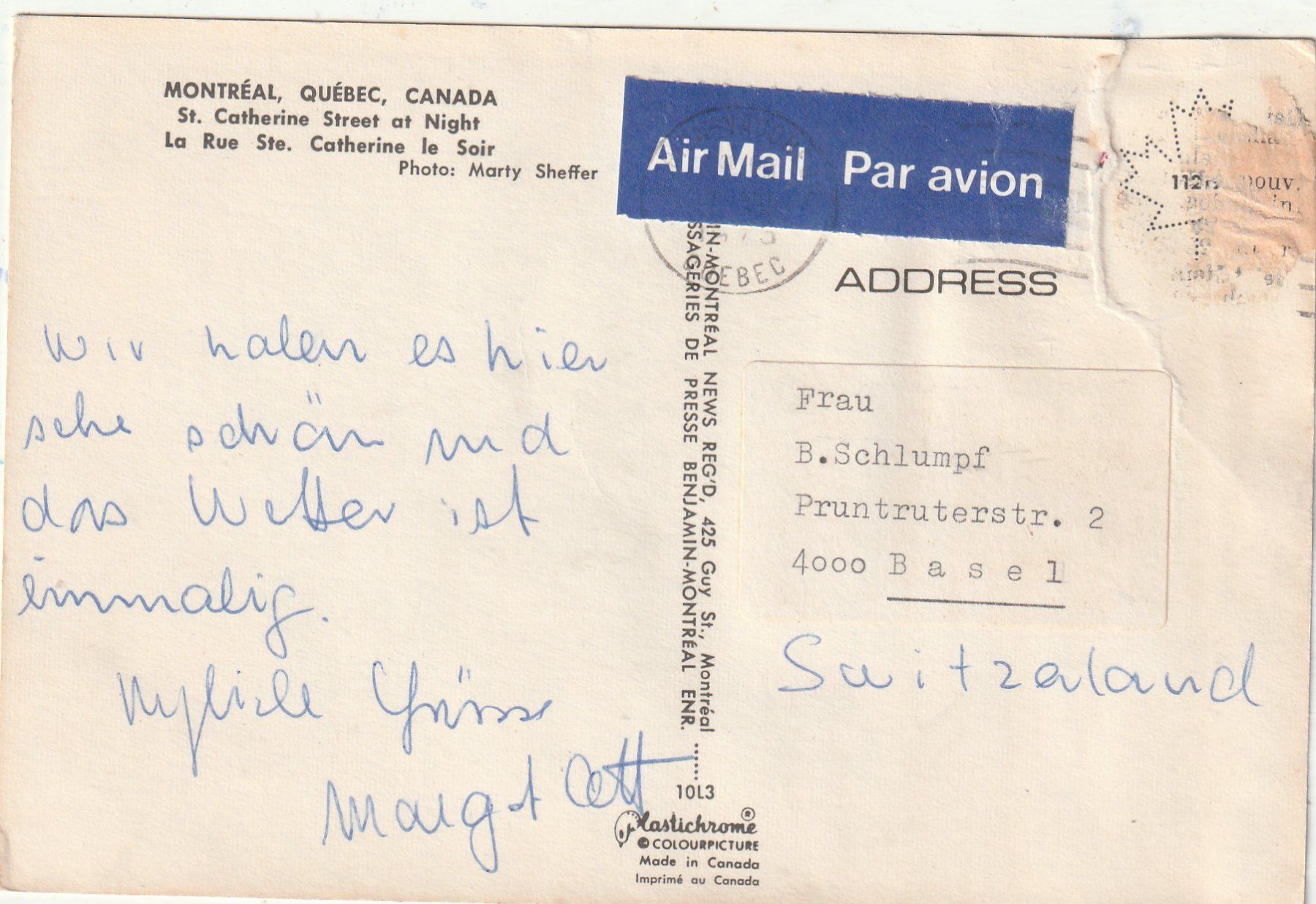 Cartoline postali: Montreal – Usato da Lumbrein venduto da made02 1