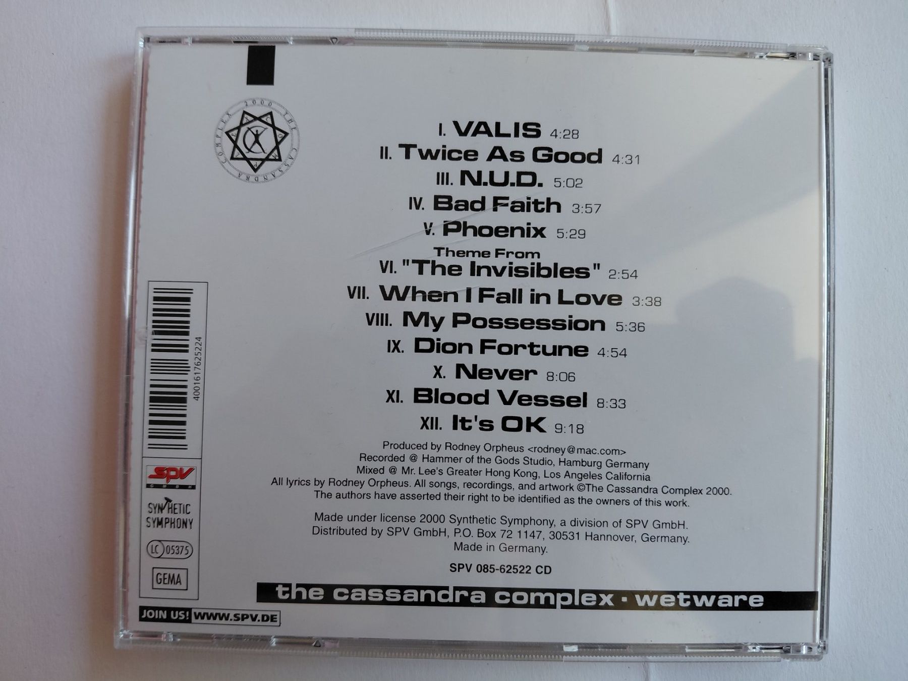 CD: THE CASSANDRA COMPLEX – Usato da Denges venduto da Hellboy10 1
