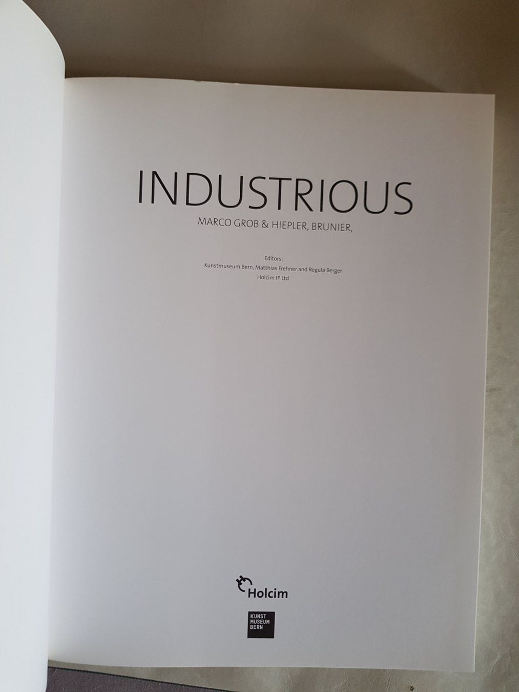 Bücher: Industrious Kunst Museum Bern Marco Grob & Hiepler, Brunier – Gebraucht aus Walterswil BE von Lonitti 5