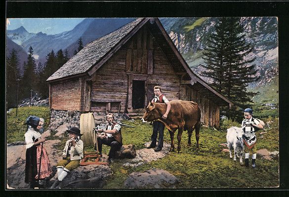 Cartoline postali: Bauern an einer Appenzeller-Sennhütte – Usato da Berlin venduto da bartko-reher