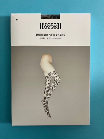 Wolford Strumpfhose MONOGRAM FLOWER TIGHTS, Gr. M Beige/Schw