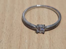 Eleganter Moissanit, 925 Sterling Silber, Grösse 58