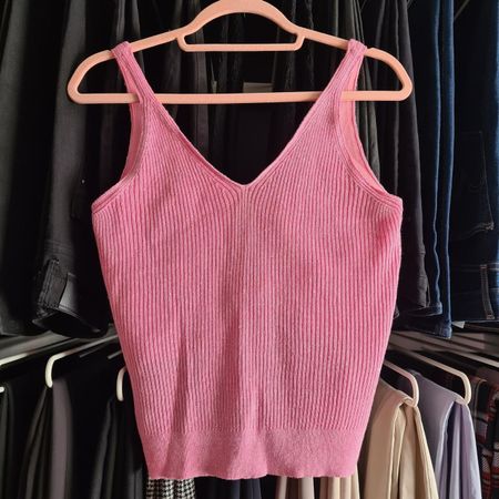 Max& Moi Rippenstrick Top Pailetten Pink