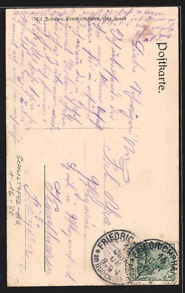 Cartoline postali: Schultafel-AK Friedrichshafen, Teilansic – Usato da Berlin venduto da bartko-reher 1