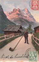 Schweiz Alphornbläser belebt