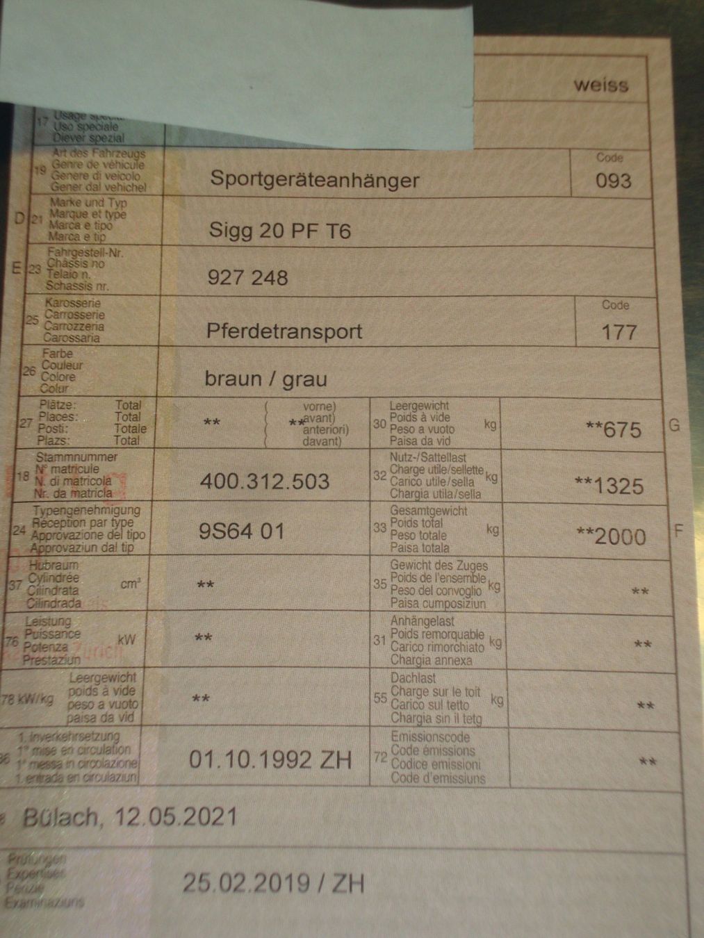 Rimorchi: Pferdetransporter / Viehanhänger – Difettoso da Embrach venduto da mini-chind 5