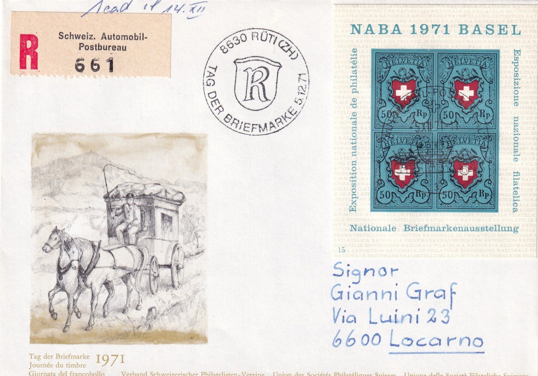 Alle Briefmarken: Tag der Briefmarke 1971 Rüti 5.12.1971 – Neu (gemäss Beschreibung) aus Birsfelden von chr_yq2g