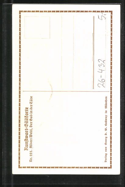 Cartoline postali: Künstler Albert Welti: Blick in ein Jun – Usato da Berlin venduto da bartko-reher 1