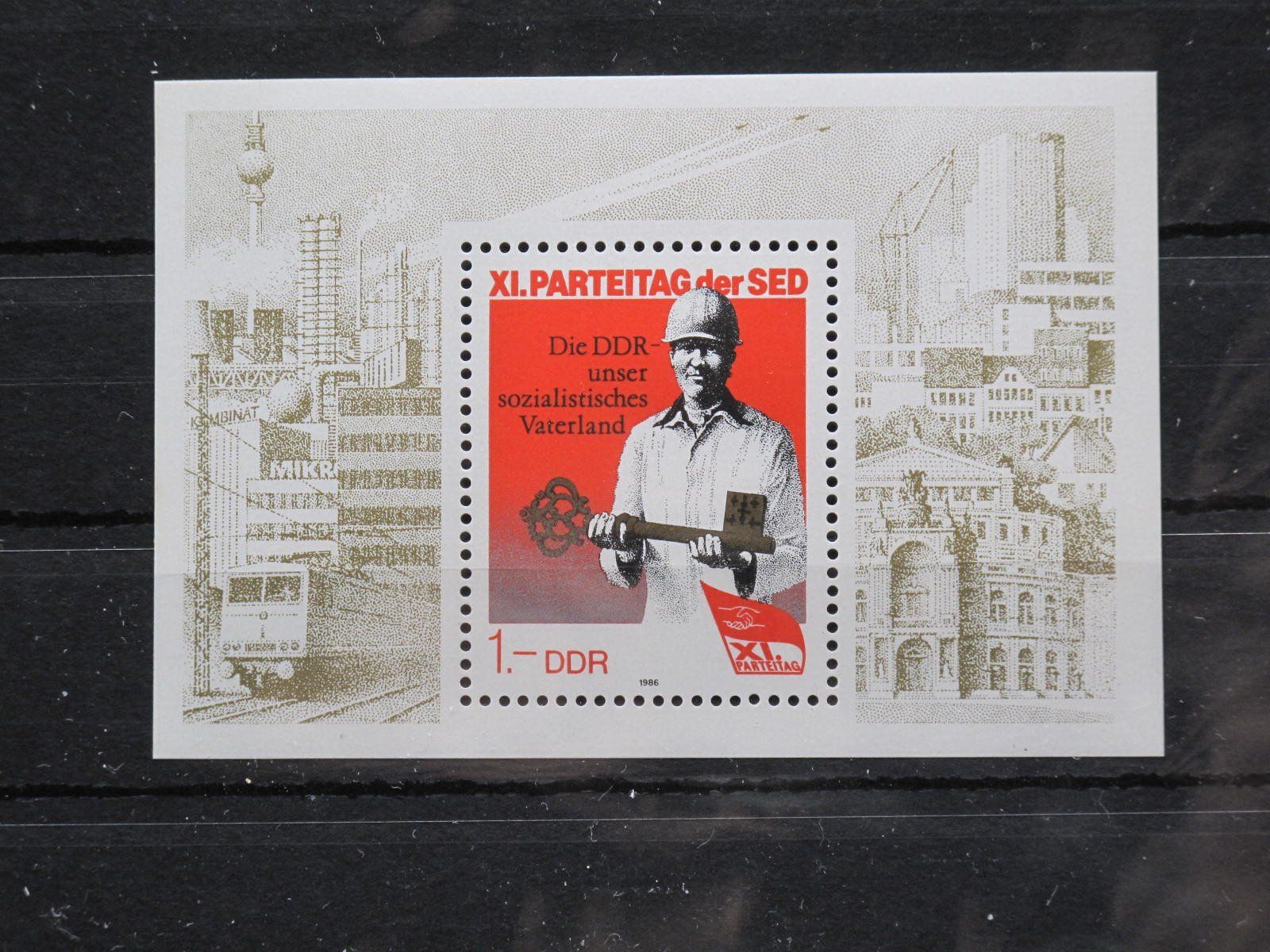 Tutti i francobolli: DDR 1986 Bauarbeiter Block 83 ** – Usato da Wil SG venduto da fva01