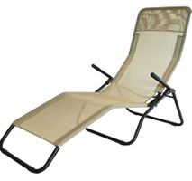 2 Stück- LANDI - Relax-Liege beige, Metall