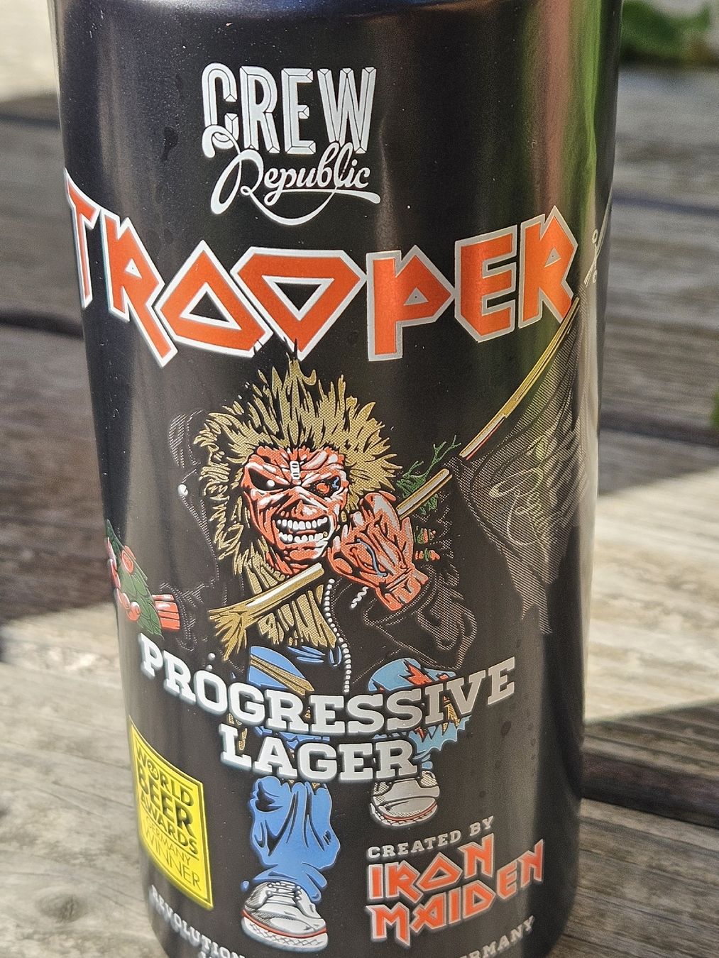 Spirituosen: Crew Republic Iron Maiden Trooper Bierdose, leer! – Gebraucht aus Wettingen von Sk8ertomda