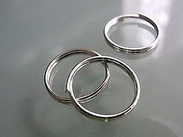 25 Spaltringe (doppelt)  10mm versilbert