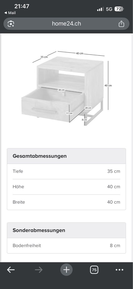 Comodini: Nachttisch aus Holz – Usato da Basel venduto da LfcManu15 3