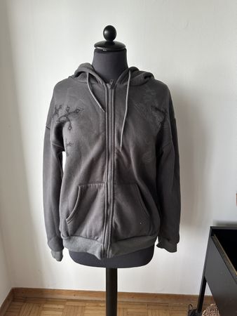 Hoodie mit Kreuz Motiv Grösse S/M dunkelgrau guter Zustand