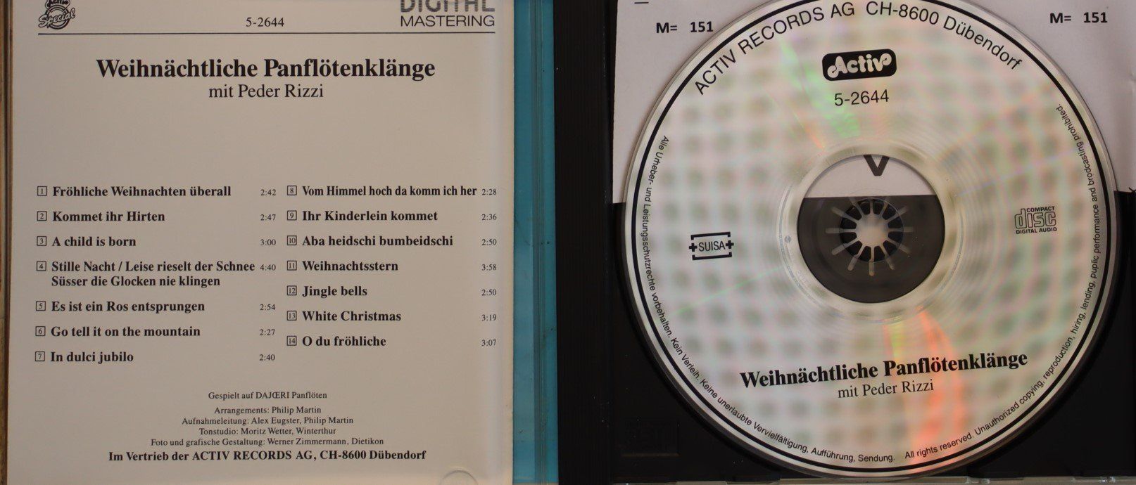 CDs: Weihnächtliche Panflötenklänge mit Peder Rizzi – Gebraucht aus Luzern von CONTENTI 1