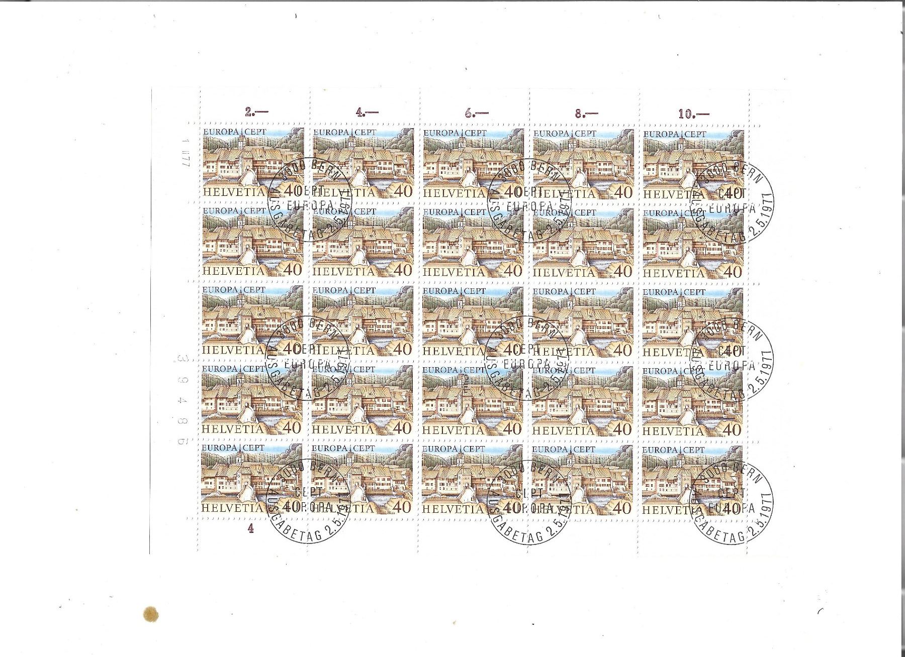 Alle Briefmarken: feuille entière, oblitéré – Gebraucht aus Delemont von toutdubon11