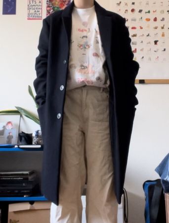 Manteau d'hiver bleu foncé H&M taille M