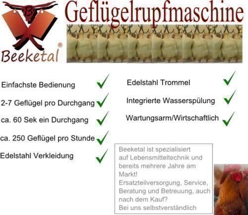 Alle Maschinen: Beeketal Geflügelrupfmaschine – Neu und originalverpackt aus Bottighofen von zaap 6