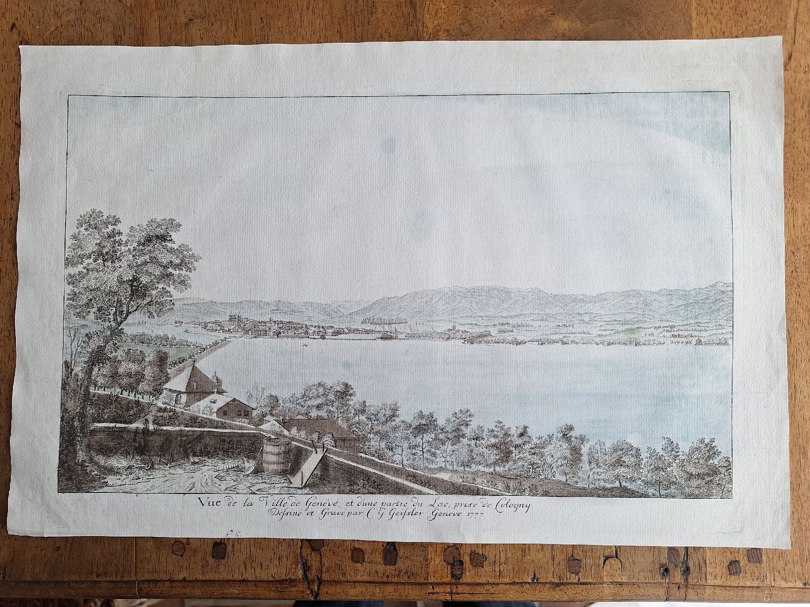 Incisioni: GENEVE DE COLOGNY  Grande gravure – Usato da Bevaix venduto da bohrap
