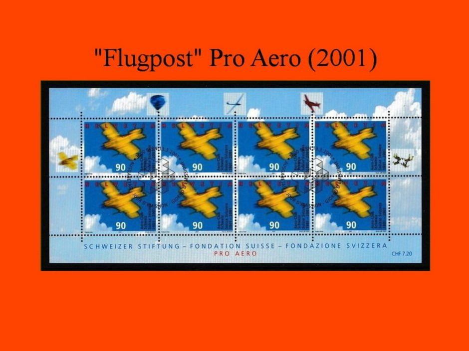 Tutti i francobolli: Flugpost-Bogen "Pro Aero" (2001) – Nuovo (secondo la descrizione) da Dübendorf venduto da Jumbo1990