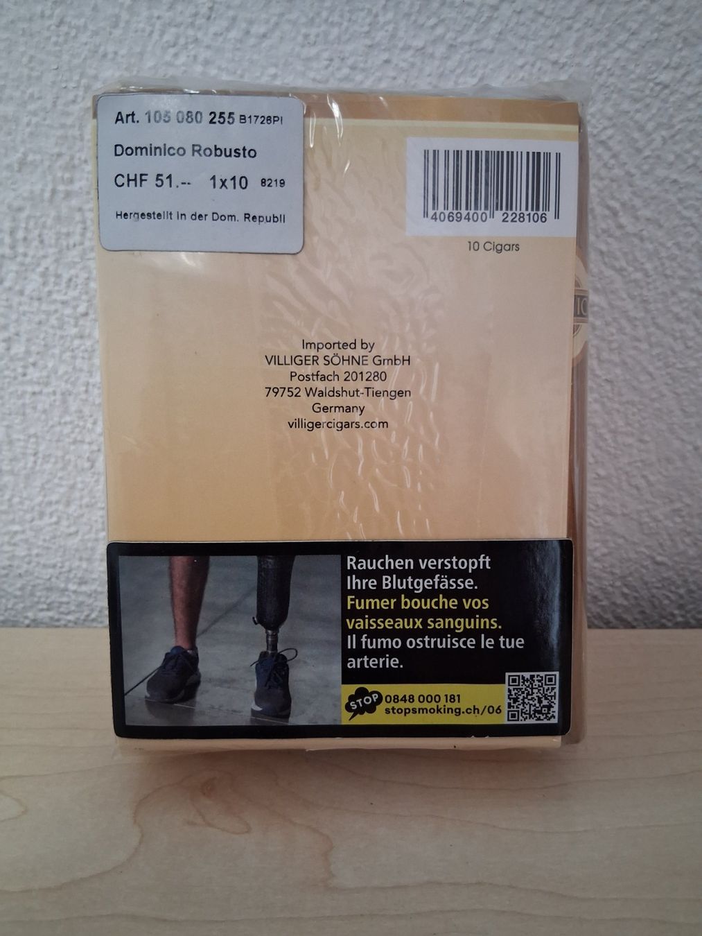 Villiger Zigarren: Dominico Robusto 1 x 10 – Neu und originalverpackt aus Bonaduz von Motz 1