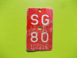 Velonummer / Fahrradnummer SG 80