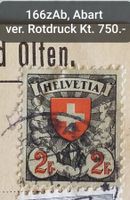 ST125) 166z.1Ab, Abart verschobener Rotdruck Kt. 750.-++