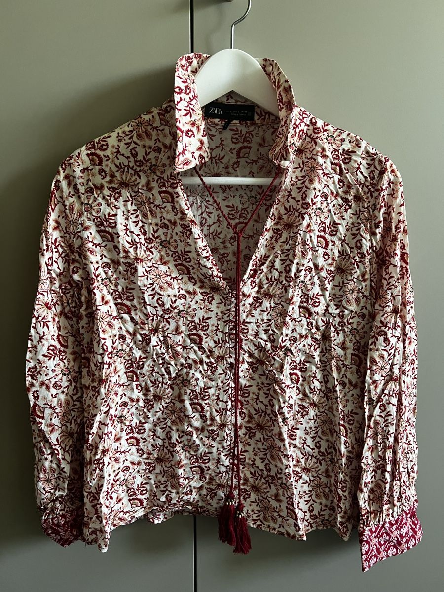 Zara Camicette: Zara Bluse rot gemustert Gr. S neuwertig – Usato da Bottighofen venduto da fritz-81