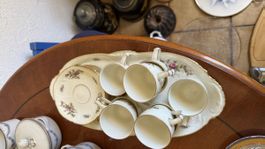 Rosenthal Sanssouci Moosrose Mokkaservice mit Tablett (16 