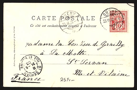 Cartoline postali: AK Ouchy, Hotel du Château, 1903 – Usato da Berlin venduto da bartko-reher 1