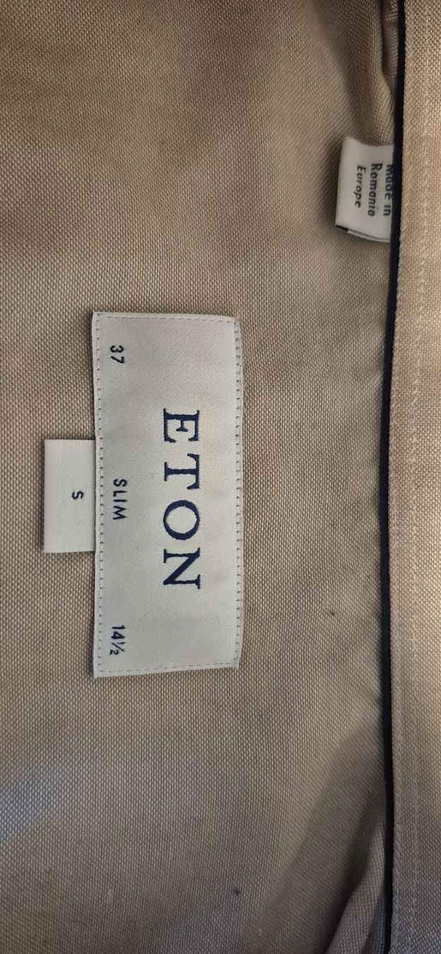 Camicie: Eton 37 Beige Button-Down Large Collar Shirt – Nuovo (secondo la descrizione) da Zürich venduto da oli_7gjd 2
