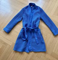 Blauer Bademantel aus Waffelpiqué in Gr. 38/40