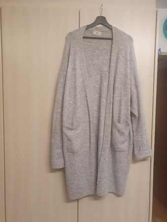 Kuscheliger Strickmantel, hellgrau, Grösse XL
