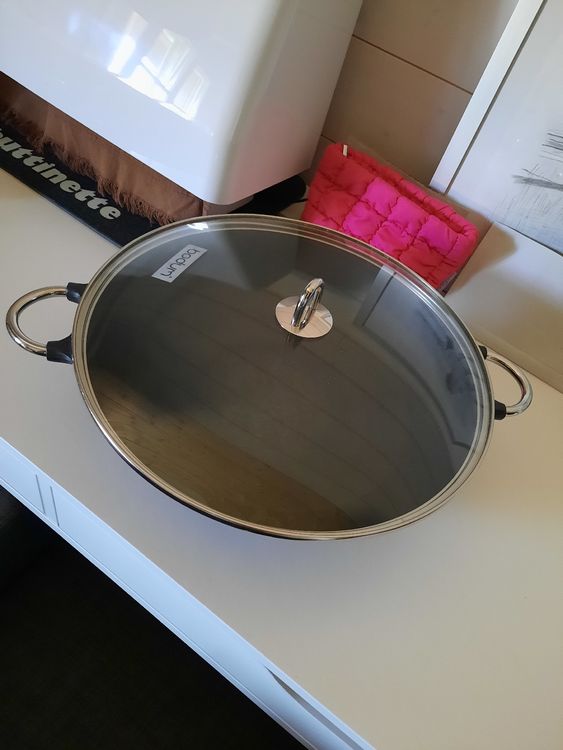Bodum Wok Pfanne mit Glasdeckel, gebraucht, 36cm
