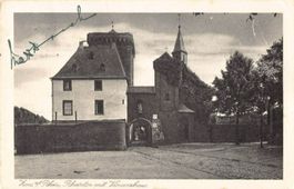 Gruss aus ZONS AM RHEIN - Rheintor mit Vincenzhaus, Kupferti