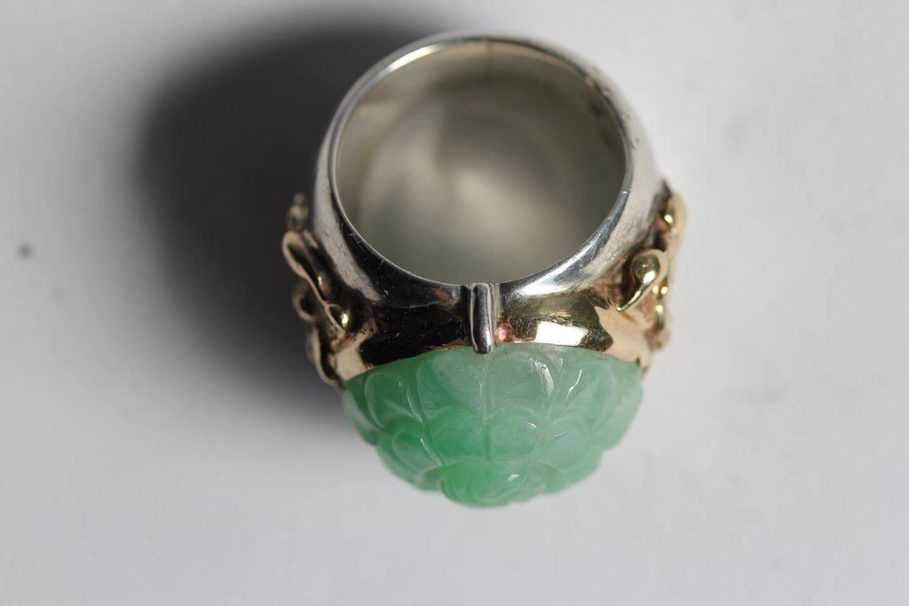 Gilbert Albert Anelli: GILBERT ALBERT Bague argent et jade – Usato da Vandoeuvres venduto da Dom-Tom 2
