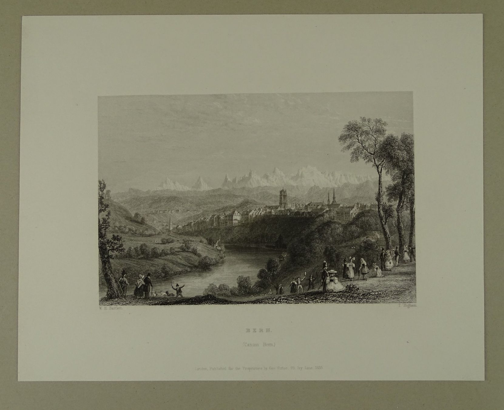 Incisioni: BERN, STAHLSTICH NACH BARTLETT 1836 – Usato da Grüningen venduto da Kartensammler