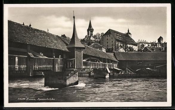 Ansichtskarten: AK Luzern, Spreuerbrücke – Gebraucht aus Berlin von bartko-reher