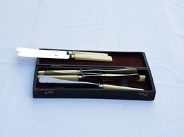 Vintage Dessertmesser / Buttermesser 6er-Set in Schatulle