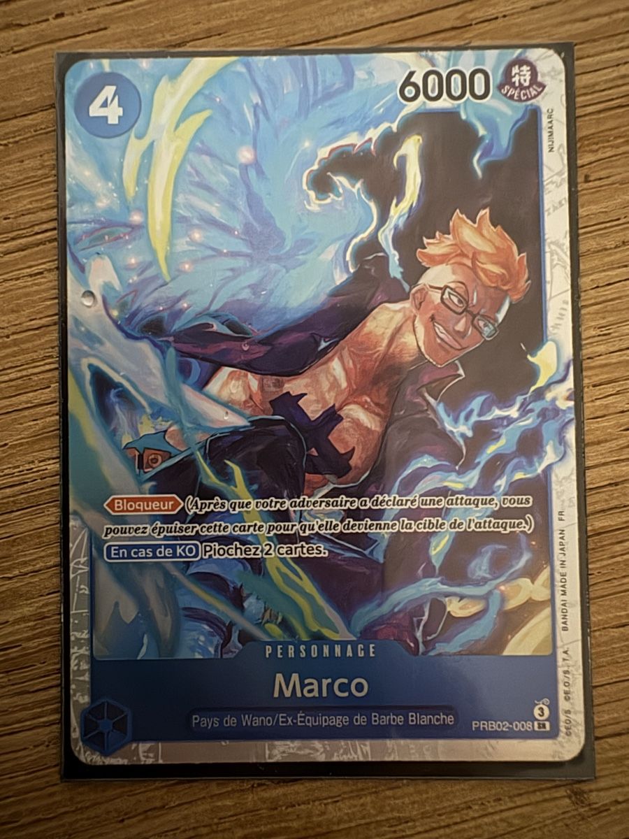 Bandai Sammelbilder & Trading cards: Carte One Piece Marco PRB02-008 SR – Neu (gemäss Beschreibung) aus Malleray von 2v8v 1