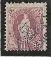 stehende Helvetia 1Fr. lila gest. Zu#71A Mi#63XA [5B5]