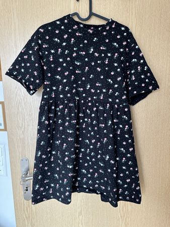 Kleid blumen H&M XS oversize - Vestitino nero fiori H&M XS