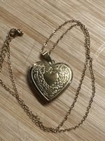Goldene Kette Amulett Herz zum öffnen 