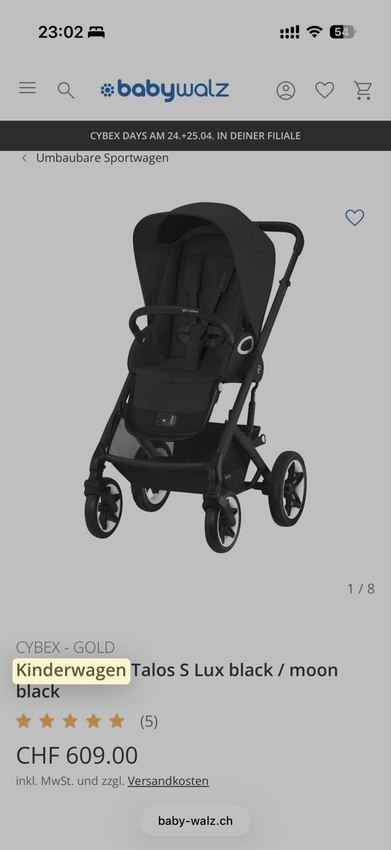 Cybex Carrozzine: Cybex Talos S Lux – Usato da Wiesendangen venduto da Bebel88 6