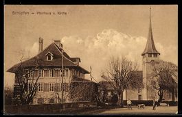 AK Schüpfen, Pfarrhaus und Kirche