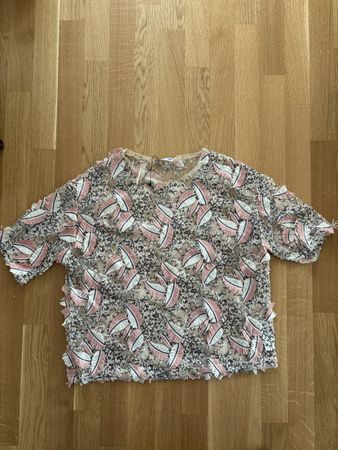 Zara NEW sequin and embroidered Sheer Leaf Top - Size L