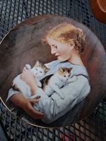 Sammel Teller Künstlerteller Albert Anker Mädchen mit 2 Katz