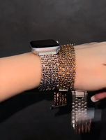 Bracelet Apple Watch, acier inoxydable, strass ✨ chic!